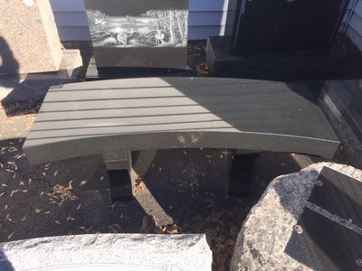 Black Curved Bench